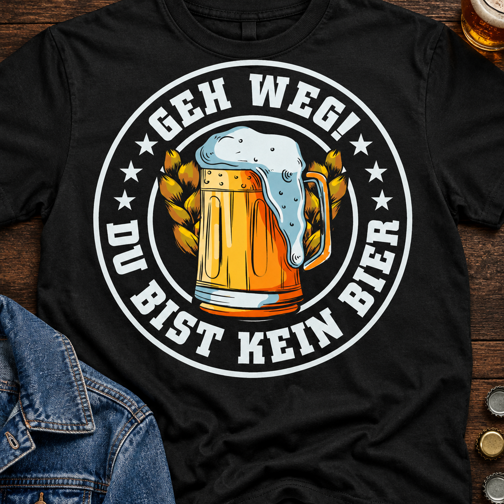 Geh Weg Bier T-Shirt - Flatlay - T-ShirtBull