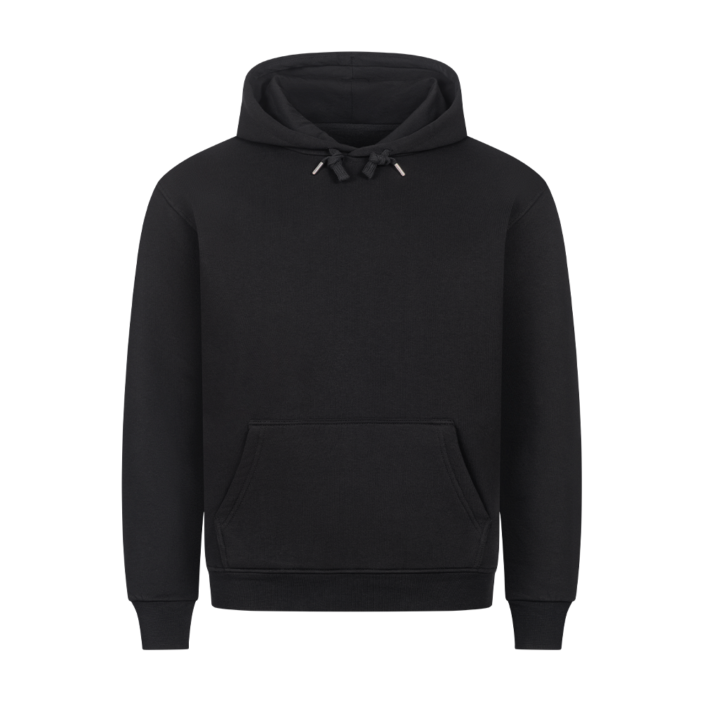 Schwarzer Hoodie von vorn ohne Design (Basis für Personalisierung)