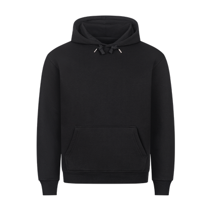 Schwarzer Hoodie von vorn ohne Design (Basis für Personalisierung)
