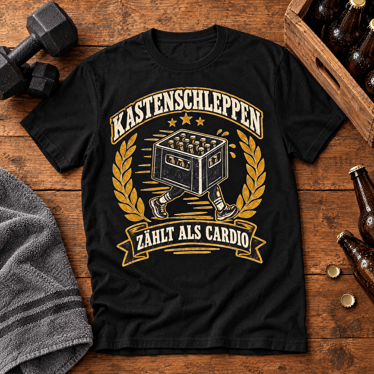 Kastenschleppen zählt als Cardio Bier T-Shirt -T-ShirtBull