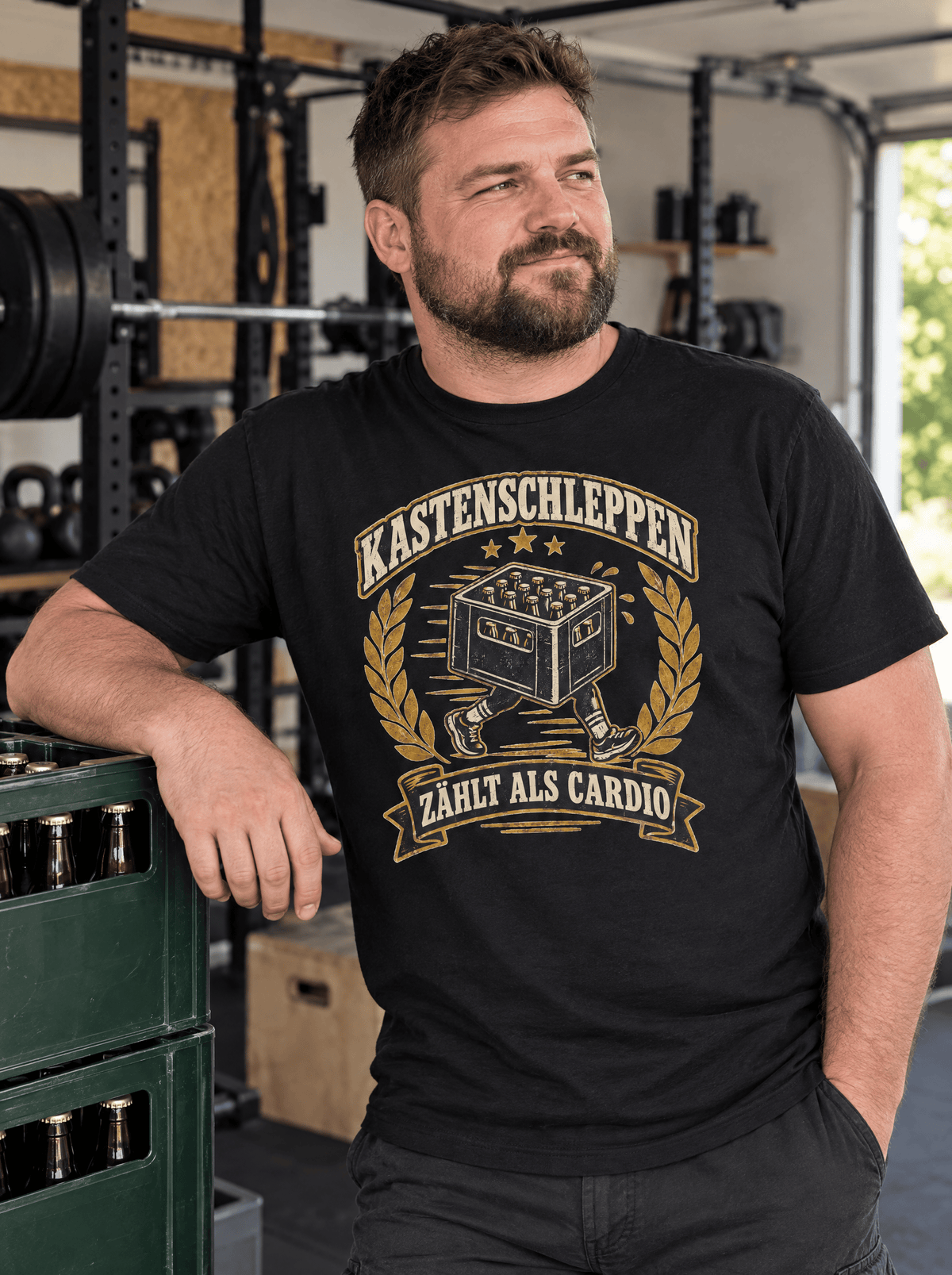 Kastenschleppen zählt als Cardio Bier T-Shirt -T-ShirtBull