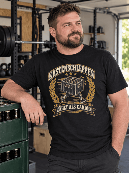 Kastenschleppen zählt als Cardio Bier T-Shirt -T-ShirtBull