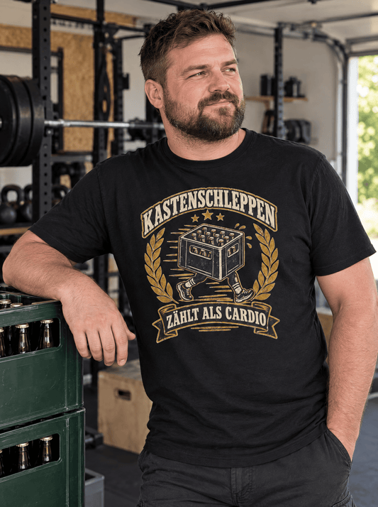 Kastenschleppen zählt als Cardio Bier T-Shirt -T-ShirtBull