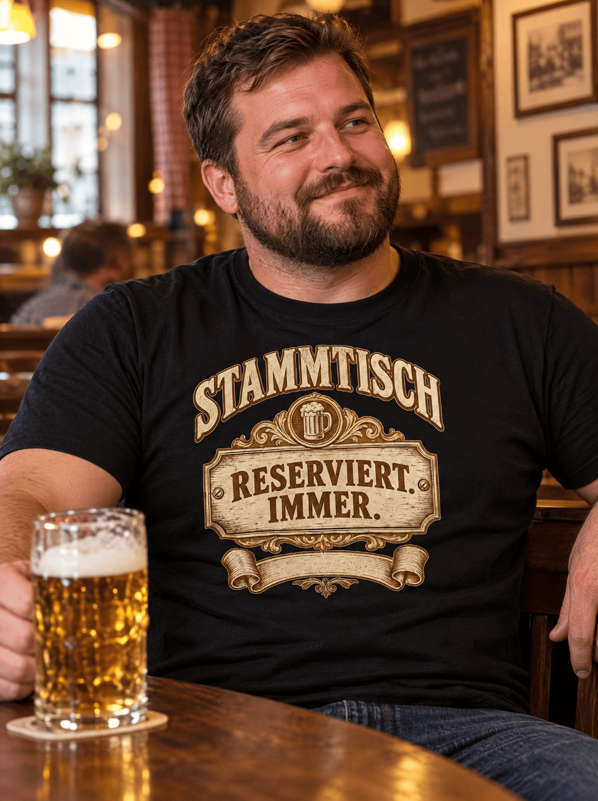 Stammtisch Reserviert Immer Bier T-Shirt -T-ShirtBull