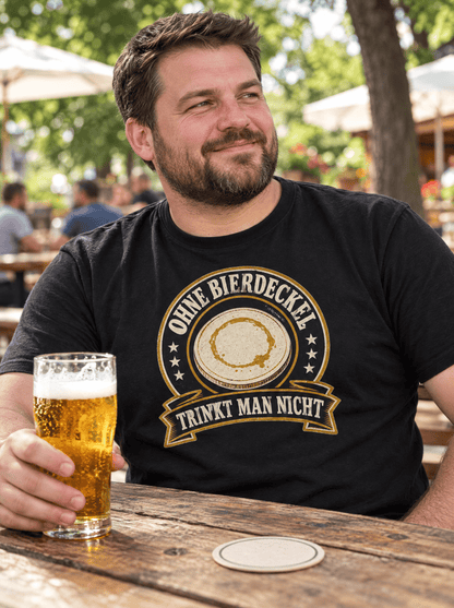 Ohne Bierdeckel Trinkt Man Nicht Bier T-Shirt -T-ShirtBull
