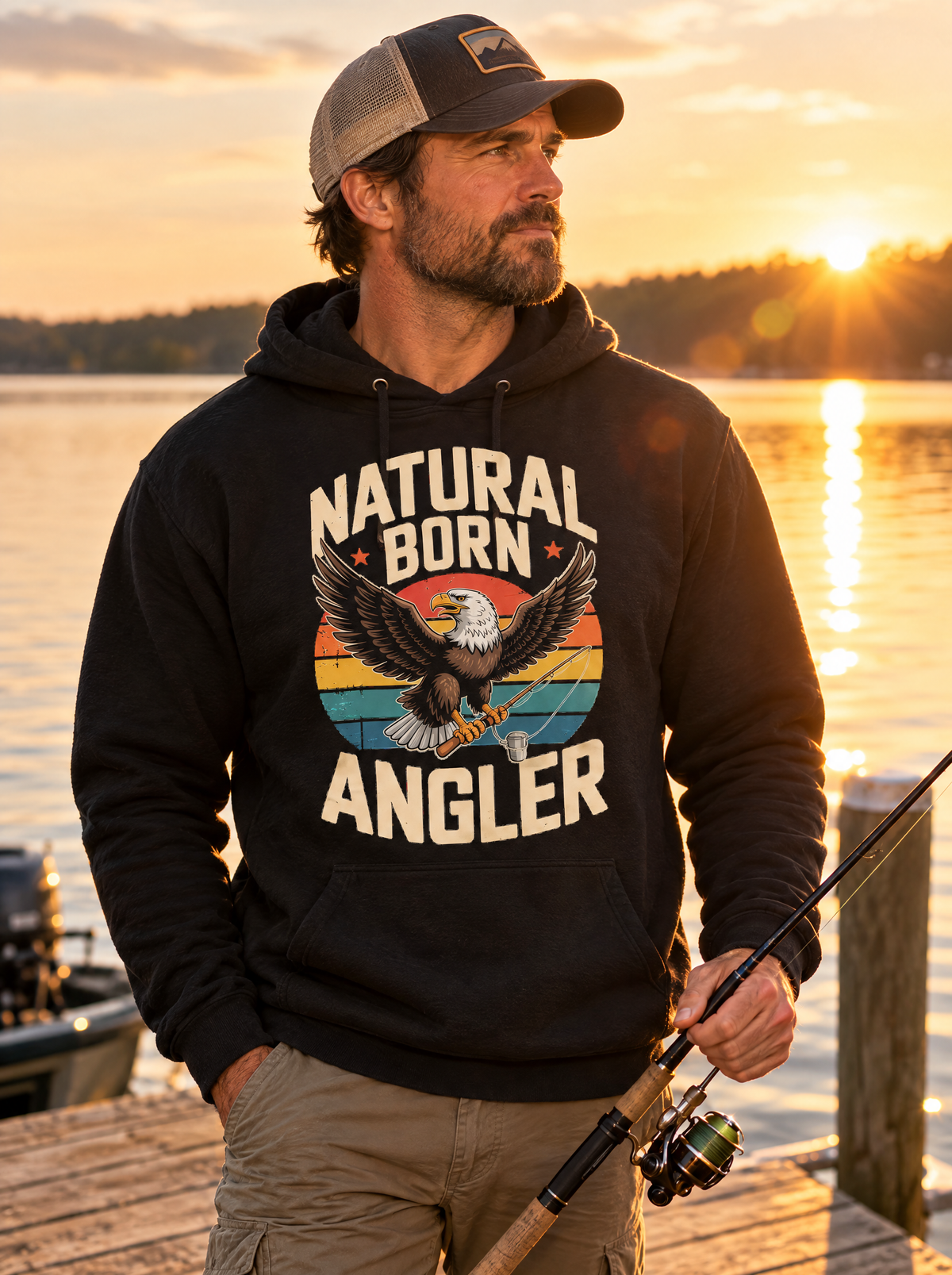 Natural Born Angler Hoodie Lifestyle
