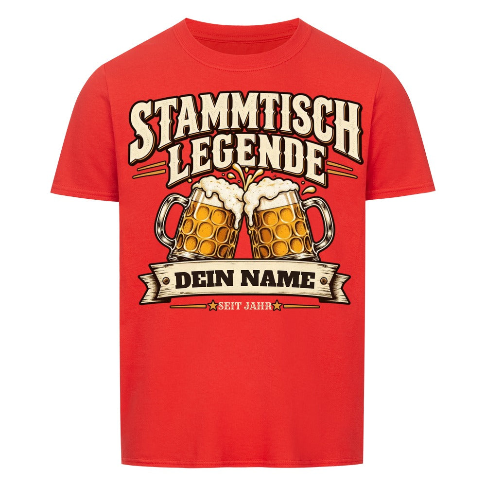 Personalisiertes Bier-Shirt Stammtisch Legende - Rot - Dein Name