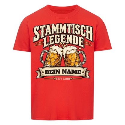 Personalisiertes Bier-Shirt Stammtisch Legende - Rot - Dein Name