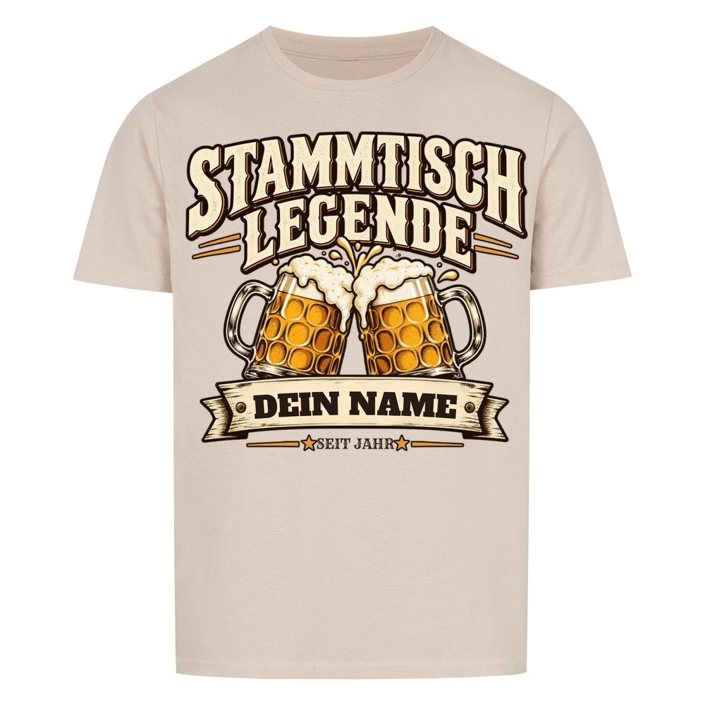 Personalisiertes Bier-Shirt Stammtisch Legende - Sand - Dein Name