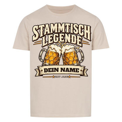 Personalisiertes Bier-Shirt Stammtisch Legende - Sand - Dein Name