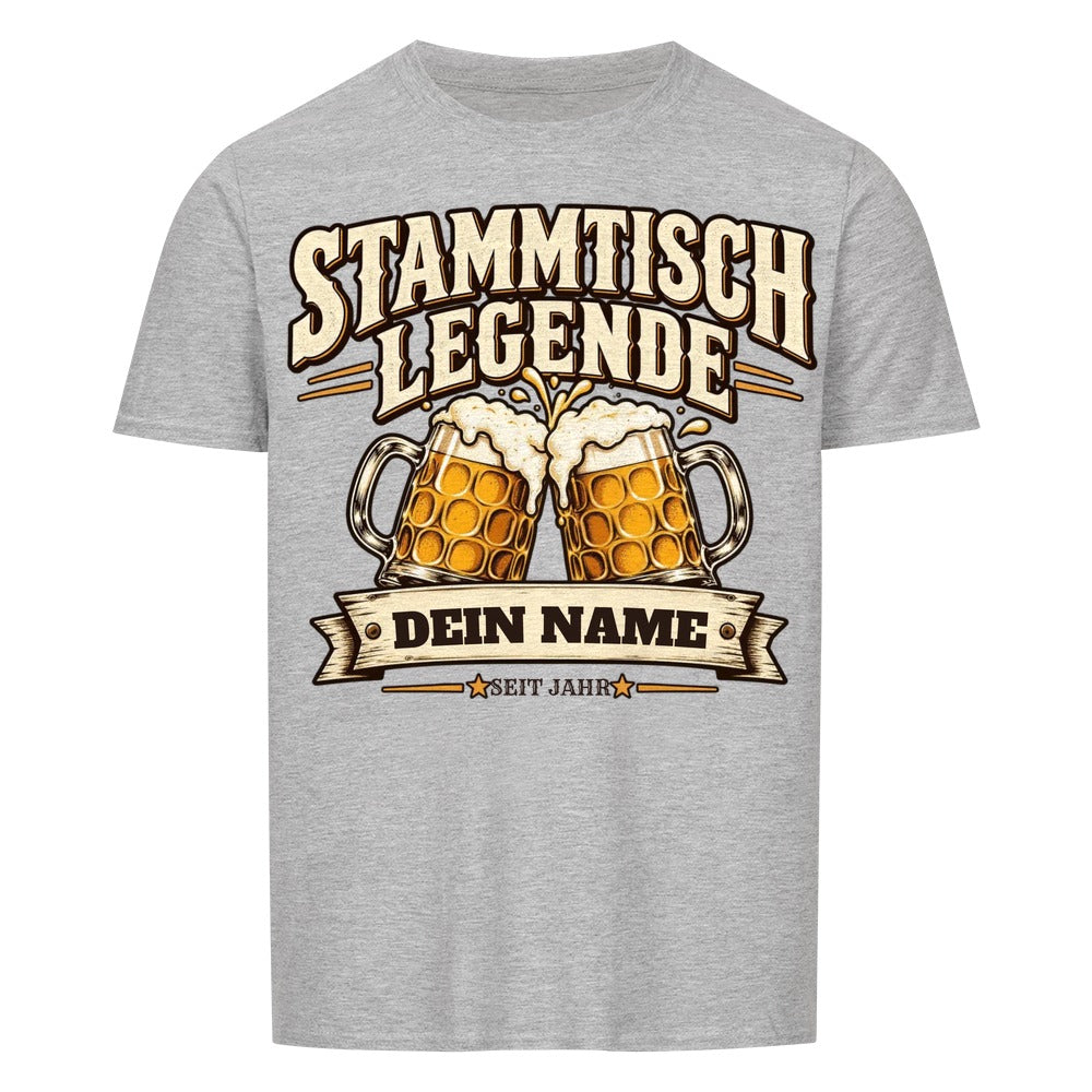 Personalisiertes Bier-Shirt Stammtisch Legende - Sport Grey - Dein Name