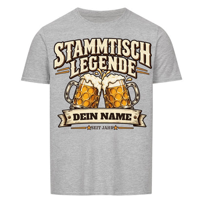 Personalisiertes Bier-Shirt Stammtisch Legende - Sport Grey - Dein Name