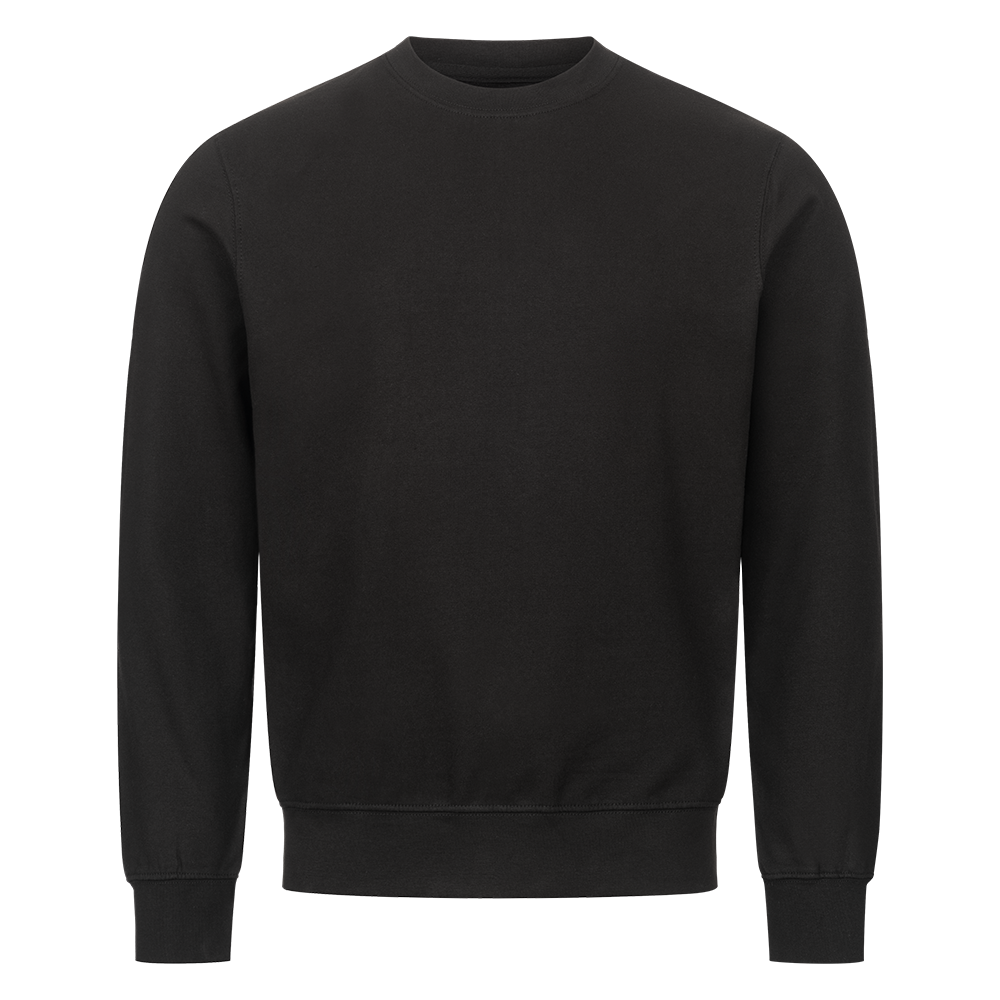 Schwarzes Sweatshirt von vorn ohne Design (Basis für Personalisierung)