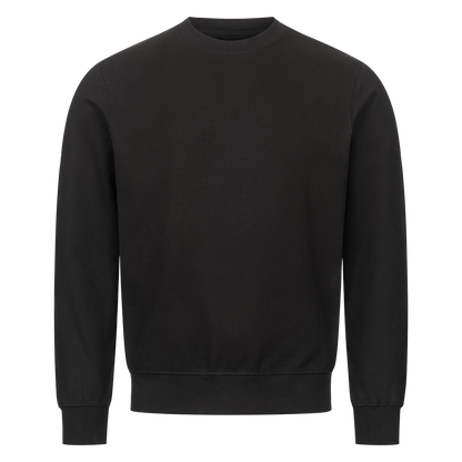 Schwarzes Sweatshirt von vorn ohne Design (Basis für Personalisierung)
