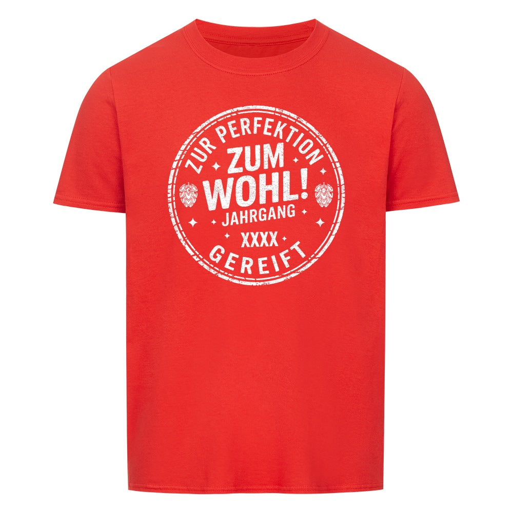 Zum Wohl! Geburtstag T-Shirt personalisiert - Farbe rot