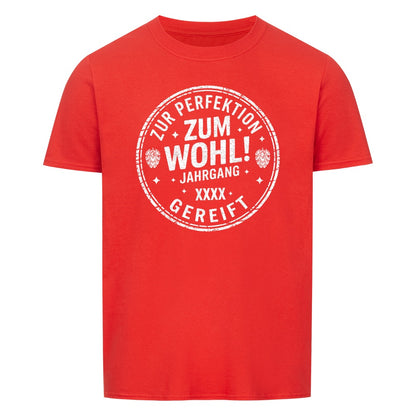 Zum Wohl! Geburtstag T-Shirt personalisiert - Farbe rot