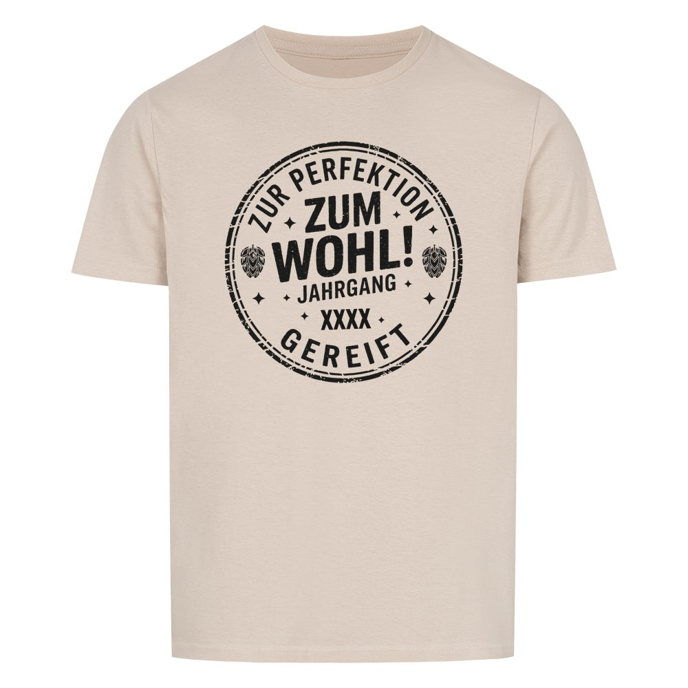 Zum Wohl! Geburtstag T-Shirt personalisiert - Farbe sand