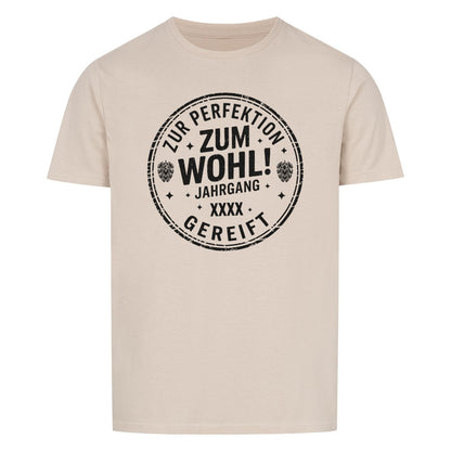 Zum Wohl! Geburtstag T-Shirt personalisiert - Farbe sand